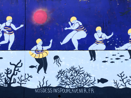A Strasbourg, Léontine dessine la fresque des corps qui dansent sur l’eau